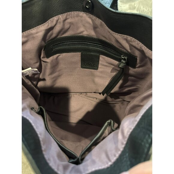 Kooba Crawford Black Leather Tote Bag With Double Handles Shoulder Purse NWT - Picture 5 of 7